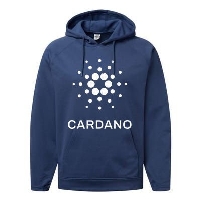 Distressed Cardano Cryptocurrency Logo Performance Fleece Hoodie