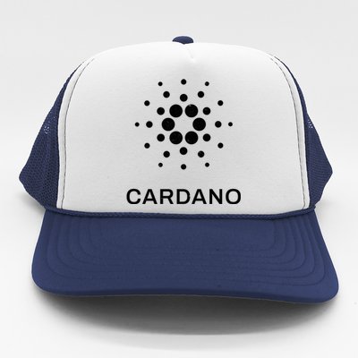 Distressed Cardano Cryptocurrency Logo Trucker Hat