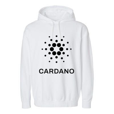 Distressed Cardano Cryptocurrency Logo Garment-Dyed Fleece Hoodie