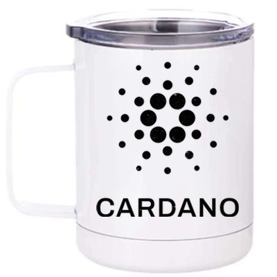 Distressed Cardano Cryptocurrency Logo 12 oz Stainless Steel Tumbler Cup