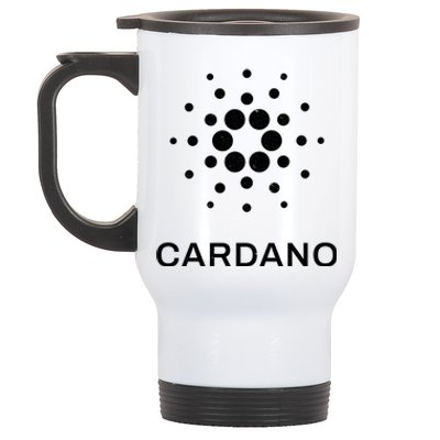 Distressed Cardano Cryptocurrency Logo Stainless Steel Travel Mug