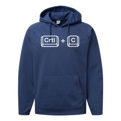 Dad Ctrl C Coppy Son Daughter Ctrl V Paste Funny Family Gift Performance Fleece Hoodie