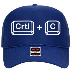 Dad Ctrl C Coppy Son Daughter Ctrl V Paste Funny Family Gift High Crown Mesh Back Trucker Hat