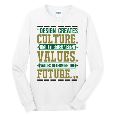 Design Creates Culture Culture Shapes Values Values Determine The Future Tall Long Sleeve T-Shirt