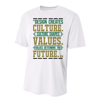 Design Creates Culture Culture Shapes Values Values Determine The Future Performance Sprint T-Shirt