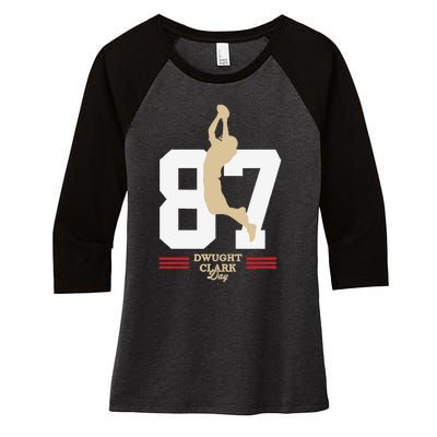 Dwight Clark Day Women's Tri-Blend 3/4-Sleeve Raglan Shirt