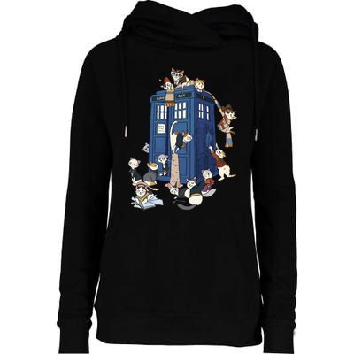 Doctor Cat Womens Funnel Neck Pullover Hood