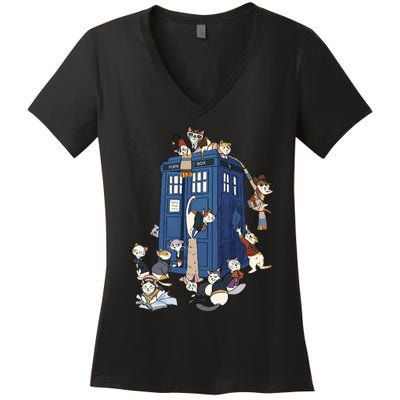 Doctor Cat Women's V-Neck T-Shirt