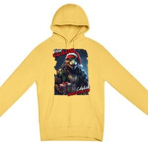 Dino Claus Premium Pullover Hoodie