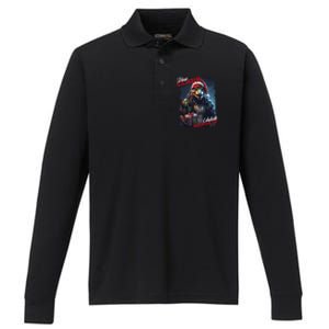 Dino Claus Performance Long Sleeve Polo