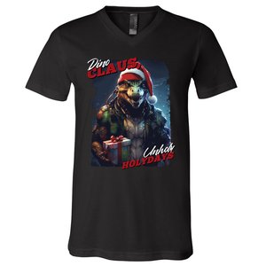 Dino Claus V-Neck T-Shirt