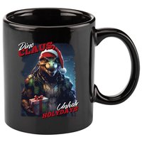 Dino Claus 11oz C Handle Ceramic Mug
