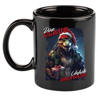 Dino Claus 11oz C Handle Ceramic Mug