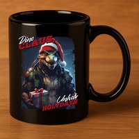Dino Claus 11oz C Handle Ceramic Mug