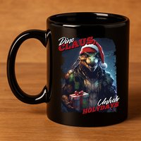 Dino Claus 11oz C Handle Ceramic Mug