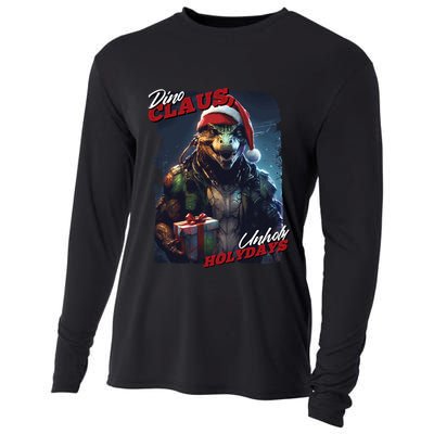 Dino Claus Cooling Performance Long Sleeve Crew