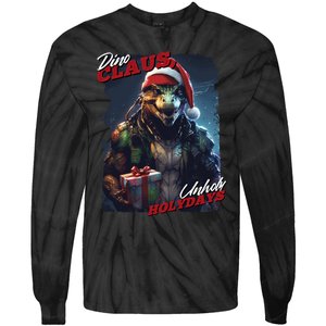 Dino Claus Tie-Dye Long Sleeve Shirt