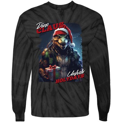 Dino Claus Tie-Dye Long Sleeve Shirt