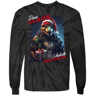 Dino Claus Tie-Dye Long Sleeve Shirt