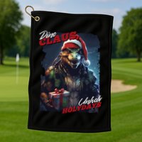 Dino Claus Golf Towel