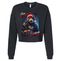 Dino Claus Cropped Pullover Crew