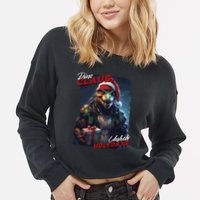 Dino Claus Cropped Pullover Crew