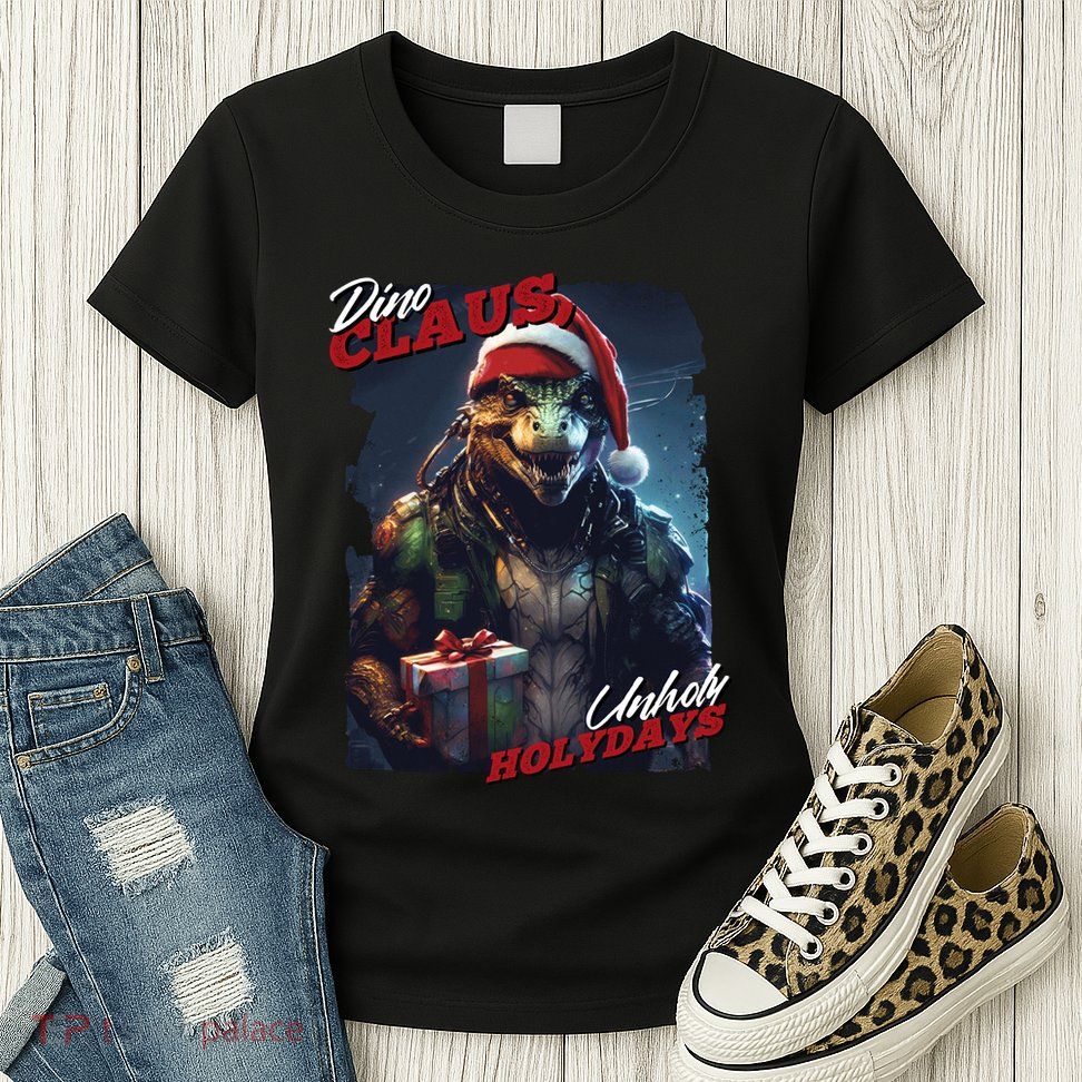 Dino Claus Womens T-Shirt