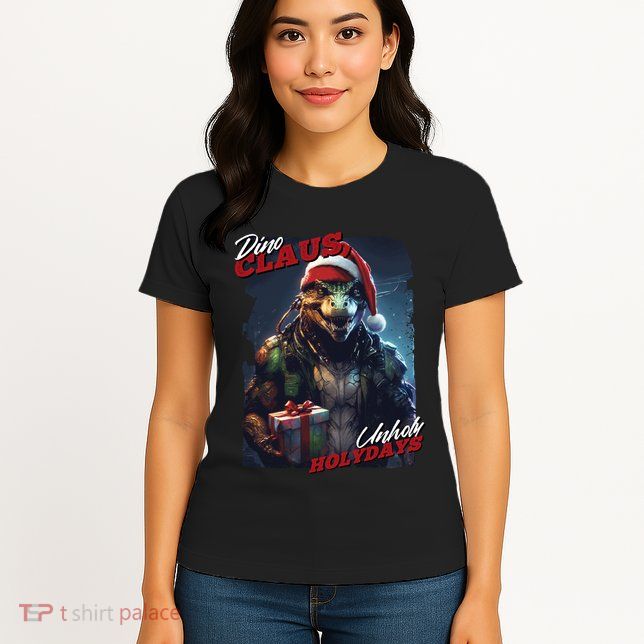Dino Claus Womens T-Shirt