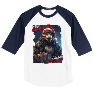 Dino Claus Baseball Sleeve Shirt