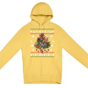 Dachshund Christmas Dogs Tree Lights Ornats Ugly Gift Premium Pullover Hoodie