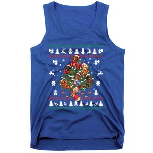 Dachshund Christmas Dogs Tree Lights Ornats Ugly Gift Tank Top