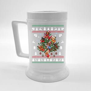 Dachshund Christmas Dogs Tree Lights Ornats Ugly Gift Beer Stein