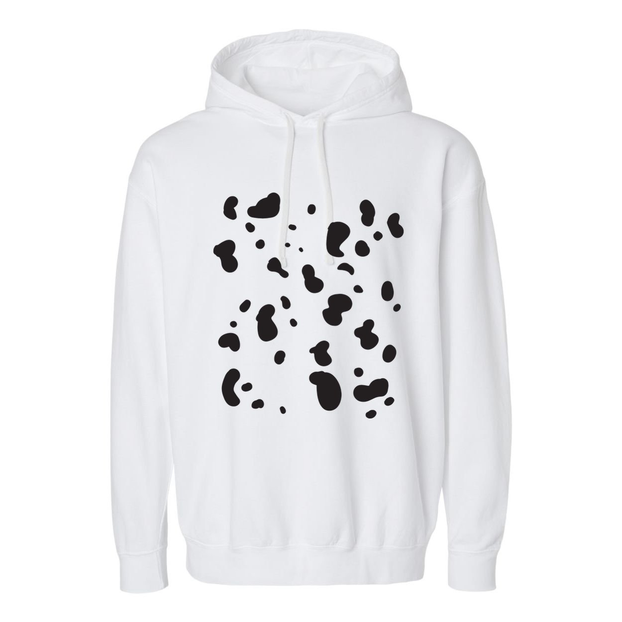 Dalmatian Costume Dog Halloween Adult Women Garment-Dyed Fleece Hoodie