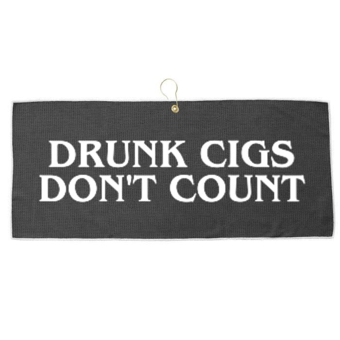 Drunk Cigs Dont Count Funny Large Microfiber Waffle Golf Towel