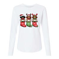 Dachshund Christmas Womens Cotton Relaxed Long Sleeve T-Shirt