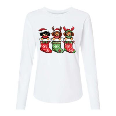 Dachshund Christmas Womens Cotton Relaxed Long Sleeve T-Shirt