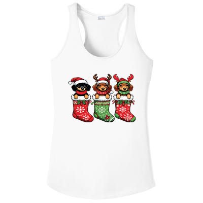 Dachshund Christmas Ladies PosiCharge Competitor Racerback Tank