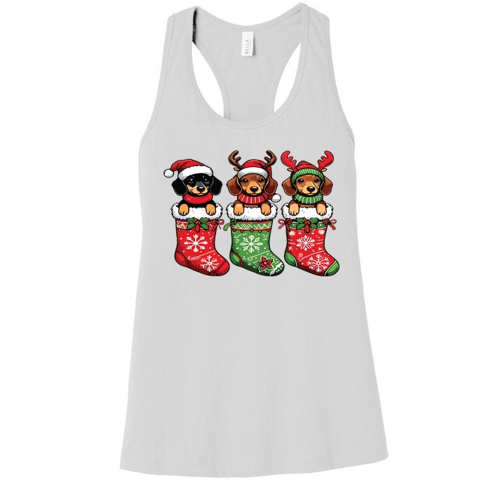 Dachshund Christmas Women's Racerback Tank