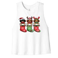 Dachshund Christmas Women's Racerback Cropped Tank