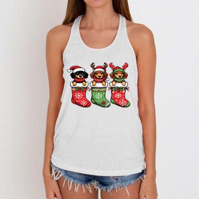 Dachshund Christmas Women's Knotted Racerback Tank