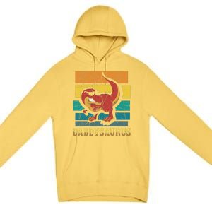 Daddysaurus Cool Dad Dinosaur With Sunglasses Premium Pullover Hoodie