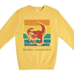 Daddysaurus Cool Dad Dinosaur With Sunglasses Premium Crewneck Sweatshirt