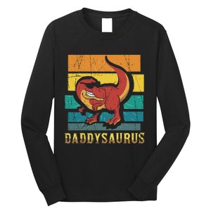 Daddysaurus Cool Dad Dinosaur With Sunglasses Long Sleeve Shirt