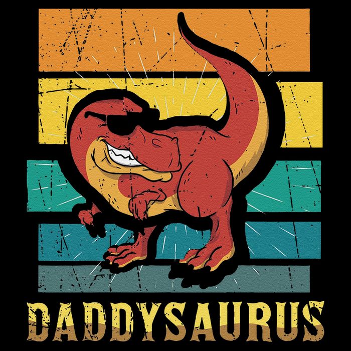 Daddysaurus Cool Dad Dinosaur With Sunglasses Button