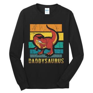 Daddysaurus Cool Dad Dinosaur With Sunglasses Tall Long Sleeve T-Shirt