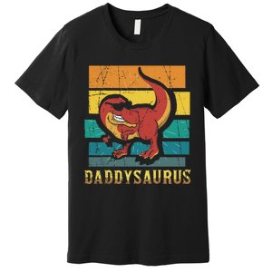 Daddysaurus Cool Dad Dinosaur With Sunglasses Premium T-Shirt