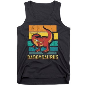 Daddysaurus Cool Dad Dinosaur With Sunglasses Tank Top