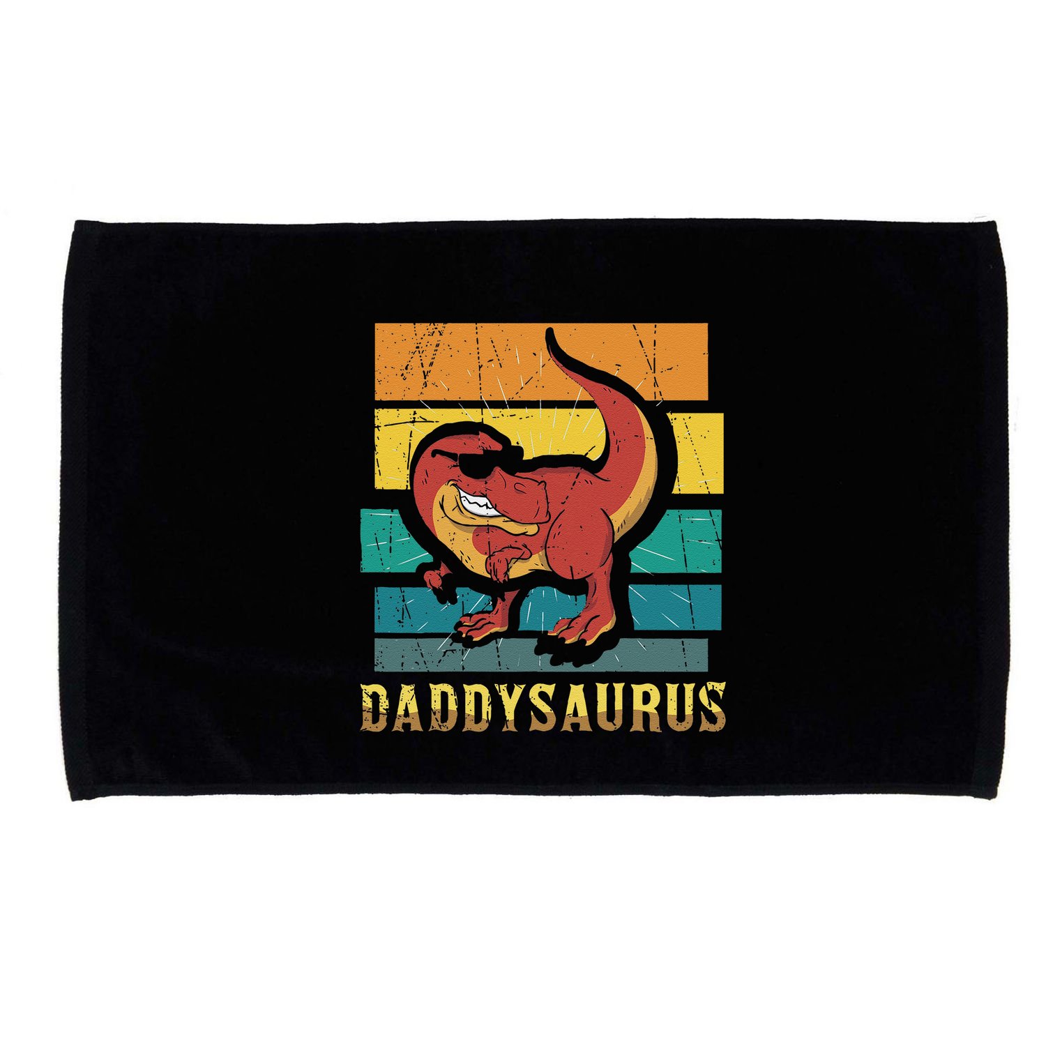 Daddysaurus Cool Dad Dinosaur With Sunglasses Microfiber Hand Towel