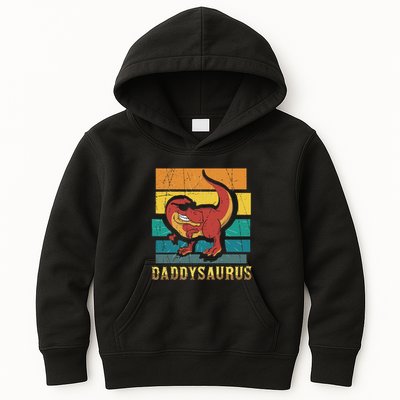 Daddysaurus Cool Dad Dinosaur With Sunglasses Kids Hoodie