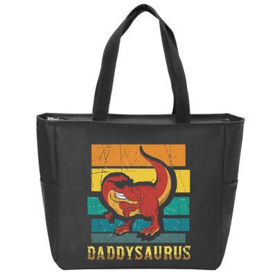 Daddysaurus Cool Dad Dinosaur With Sunglasses Zip Tote Bag